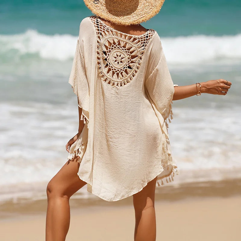 CROCHET BIKINI-Women's Sexy Swimsuit Cover Up Dress Summer Bathing Suit Beachwear Shirt Cover-ups for Women