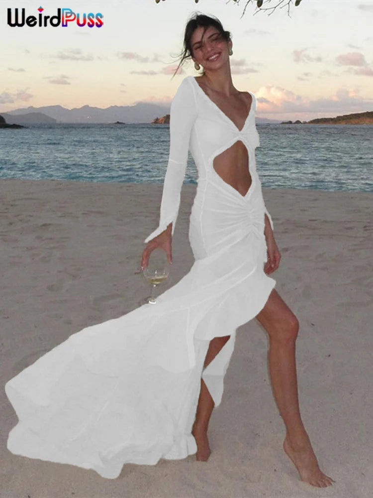Ruffled Lace Bodycon Dress for Elegant Summer Looks